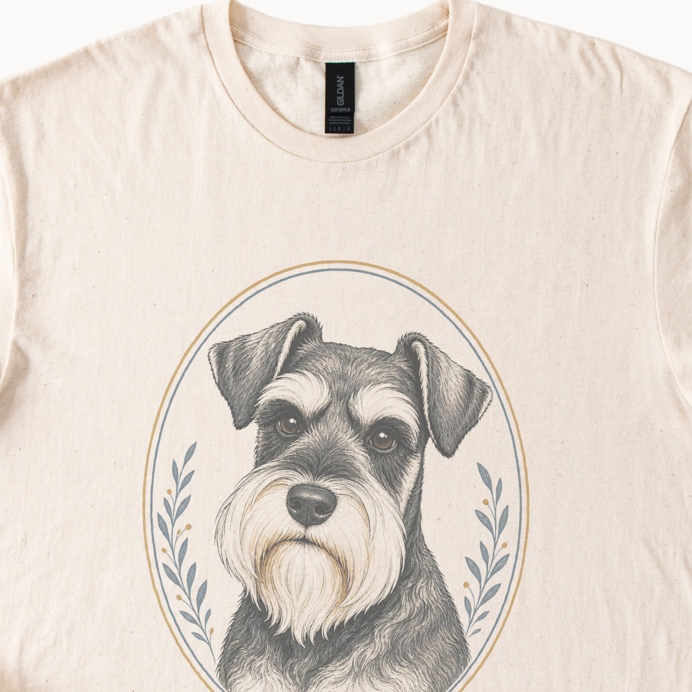 Bearded Dog Lover Vintage Style Botanical Tee - Picture 2 of 5